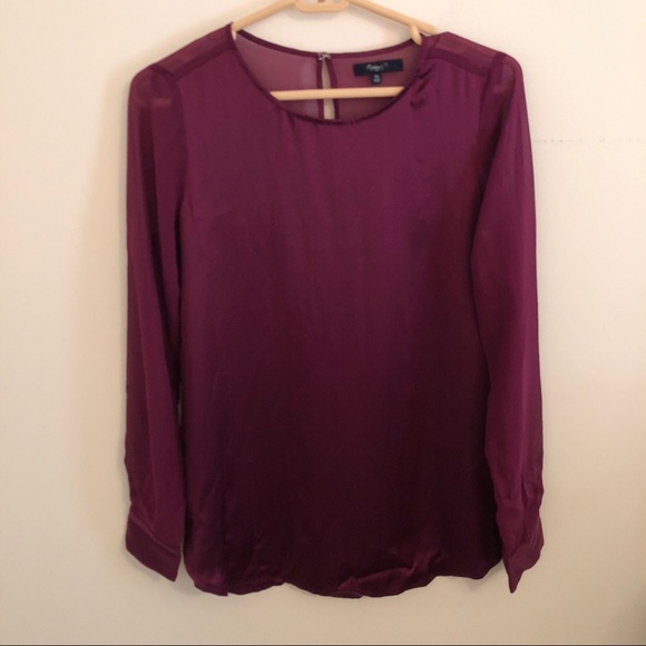 Madewell Tops - Madewell Silk Mesh Sheer Purple Blouse